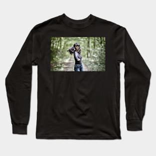 Milky Way over mountains Long Sleeve T-Shirt